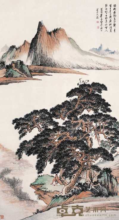 郑午昌  有鹤来仪 立轴 149×80cm
